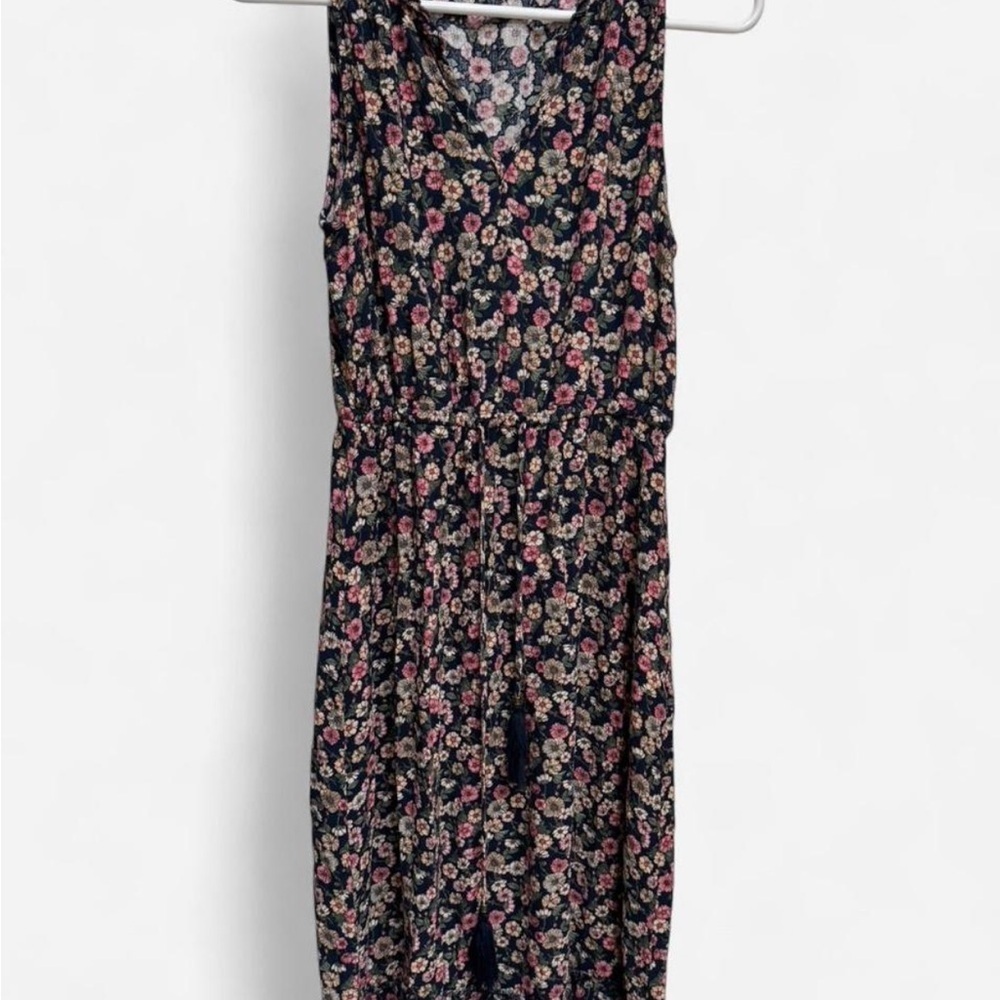 Mason and Belle Small whimsygoth Floral Sleeveless dark moody Midi Dress